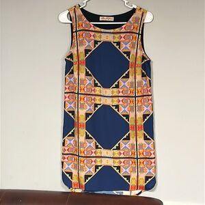 Mara Hoffman colorful geometric print shift dress size XS / S,  round hem